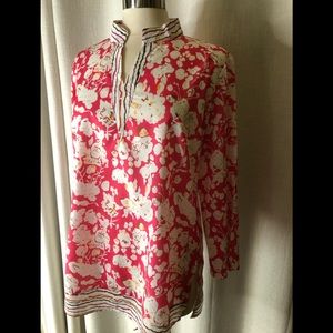 Beautiful fuchsia flowered tunic